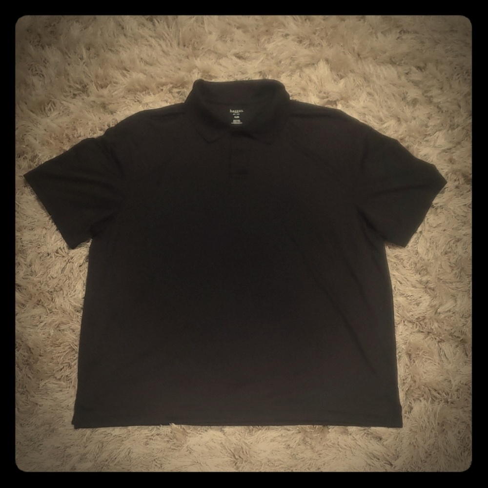 Black Performance Collared 3 Button Down Shirt - image 1